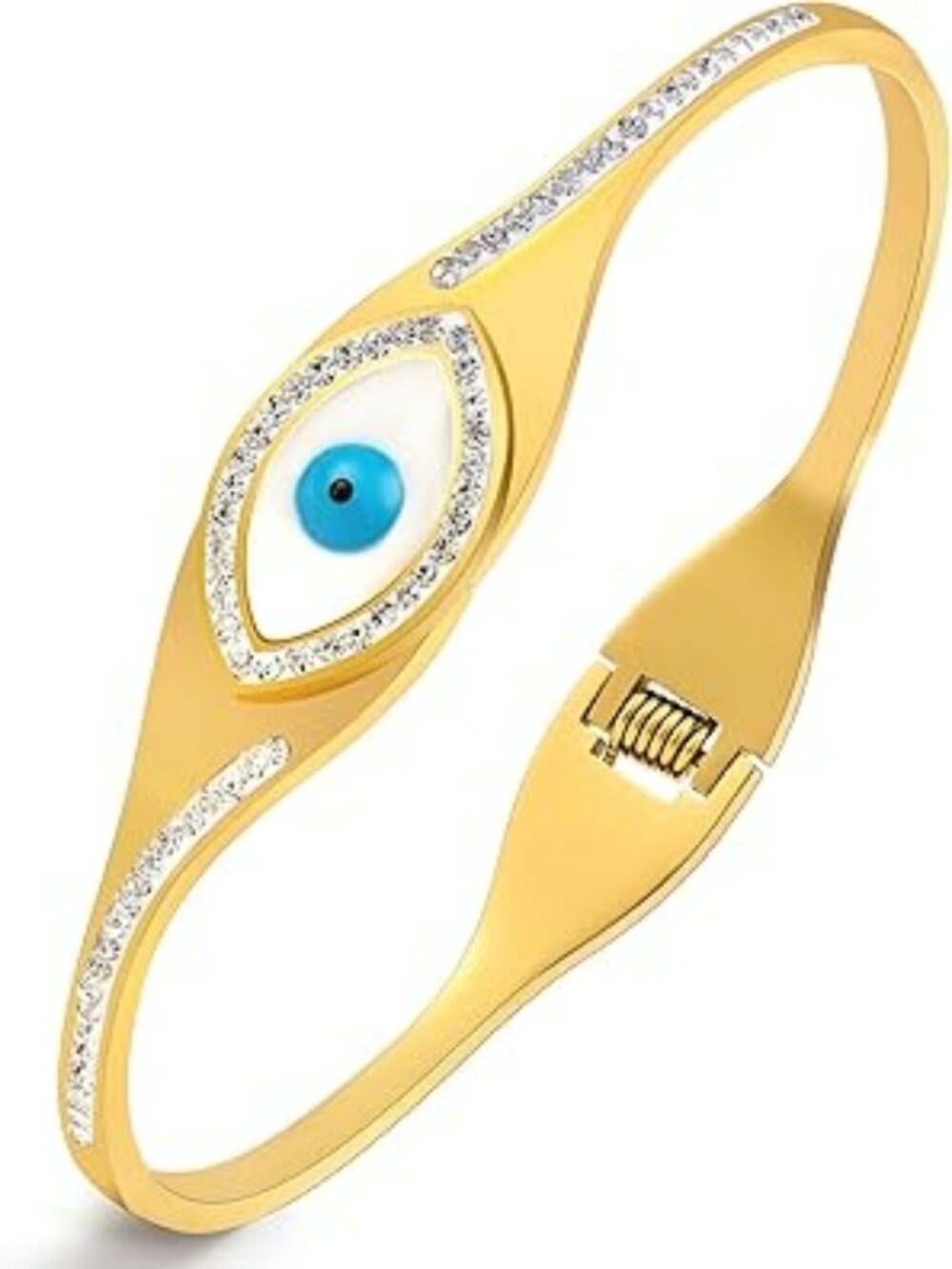 NEW Evil Eye Gold Bracelet Gold Titanium Steel Green Eyes Fashion Trend Jewelry